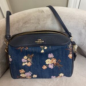 Coach Denim Floral Crossbody Bag